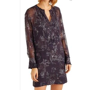 GREY by Jason Wu purple embroidered voile lace tunic dress size 8